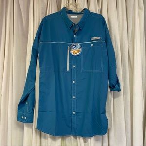 NWT Men’s Columbia PFG Solar Drag long sleeve button down shirt. Size Large